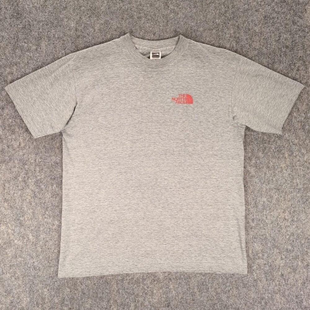 The North Face Shirt Mens Small Gray Box Logo Graphic Tee Outdoor Hiking